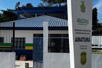 Fachada da Delegacia de Polícia Civil de Amaturá, Amazonas.