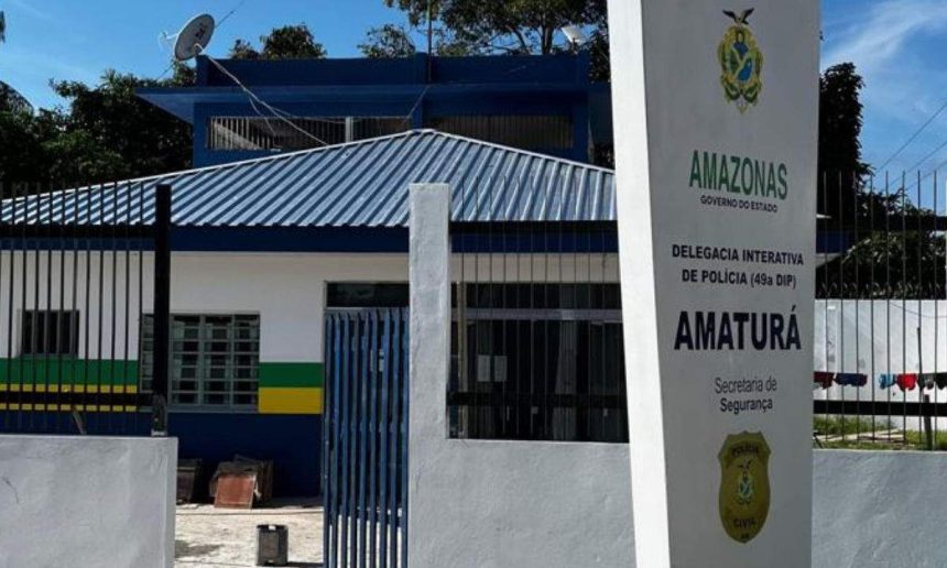 Fachada da Delegacia de Polícia Civil de Amaturá, Amazonas.