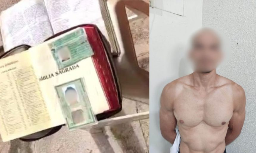 Homem com Bíblia Sagrada e documentos
