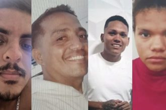 Imagens divulgadas pela Polícia Civil de quatro pessoas desaparecidas em Manaus.