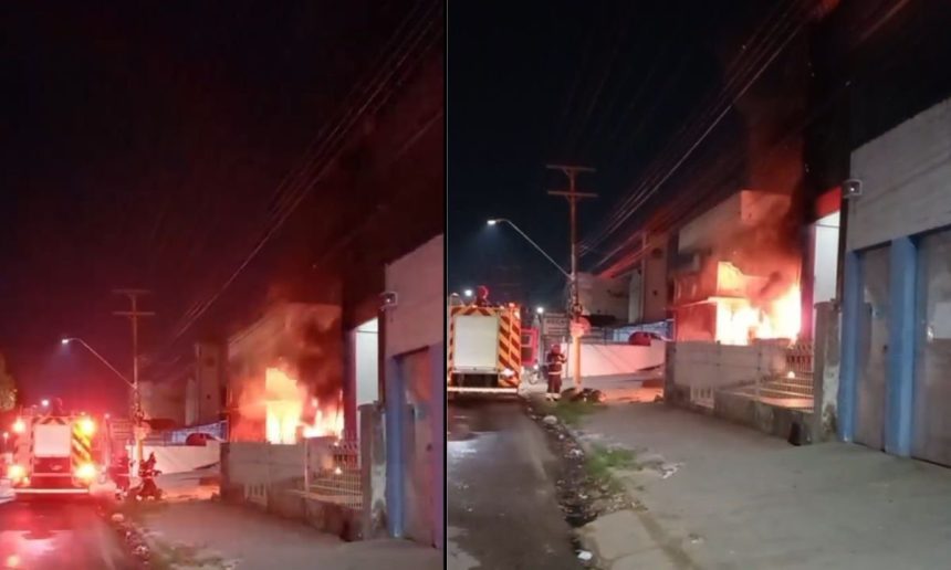 Incêndio em galpão abandonado na Avenida Silves, bairro Raiz, Manaus.