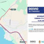 Mapa de desvio de trânsito na Av. Coronel Teixeira em Manaus para corrida TV LAR 2025.