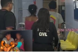 Polícia conduz suspeitos de abuso sexual e contaminação por HIV.