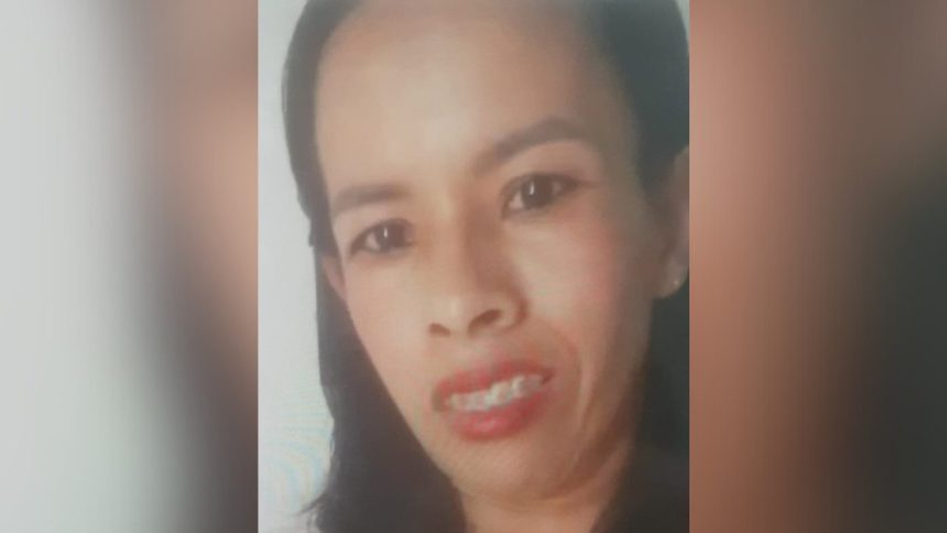 Rosto de mulher sorrindo com aparelho nos dentes, em fundo desfocado.