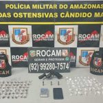 A apreensão de drogas e arma de fogo pela ROCAM em Manaus.