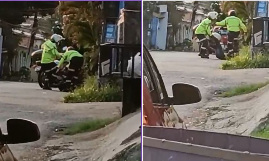 Agentes de trânsito abordam e agridem motociclista em Manaus.