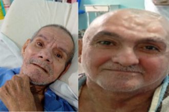 Dois homens em leitos de hospital. Busca por familiares em Manaus.