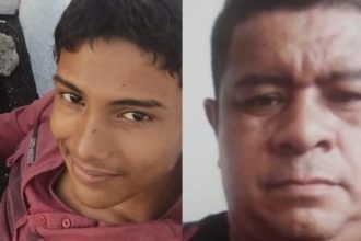 Dois homens, possivelmente desaparecidos, são retratados lado a lado, um jovem e um homem mais velho.