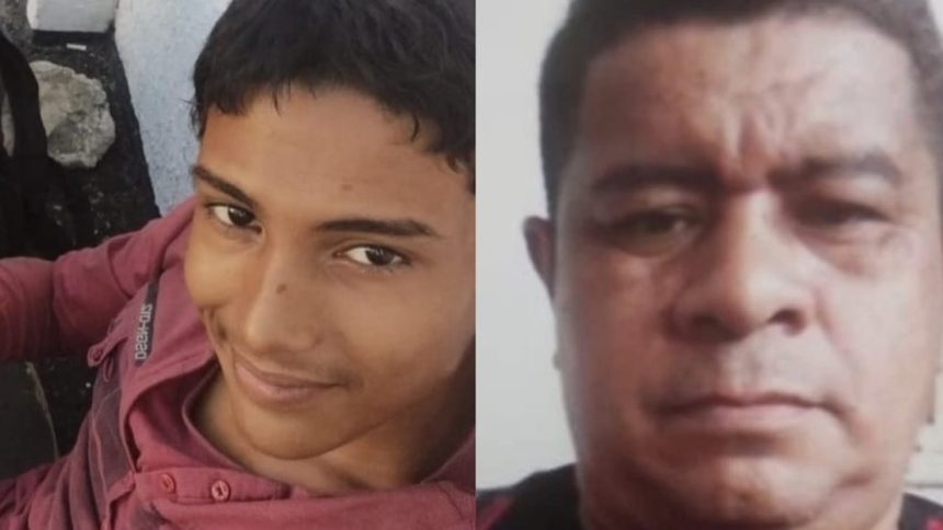 Dois homens, possivelmente desaparecidos, são retratados lado a lado, um jovem e um homem mais velho.