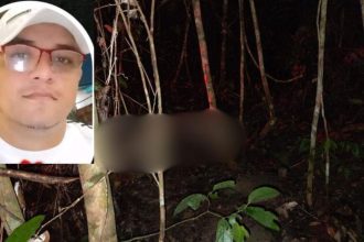 Foto de mototaxista morto em ramal no bairro Tarumã, com rosto desfocado e local da cena.