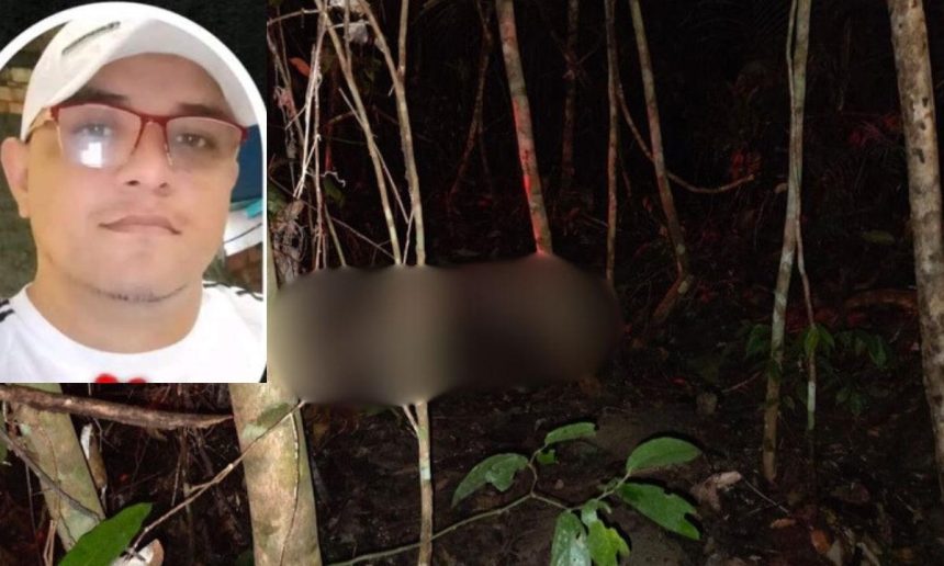 Foto de mototaxista morto em ramal no bairro Tarumã, com rosto desfocado e local da cena.