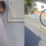 Homem preso após agredir adolescente com martelo, imagem dividida, mostrando o suspeito e cena da prisão com motocicleta.