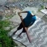 Homem suspeito de furto de hidrômetro capturado em imagem.