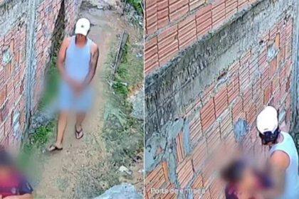 Homem suspeito de tentativa de estupro, capturado em vídeo.