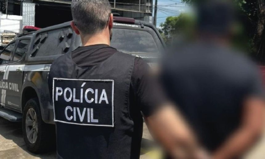 Policial civil em operação de prisão.