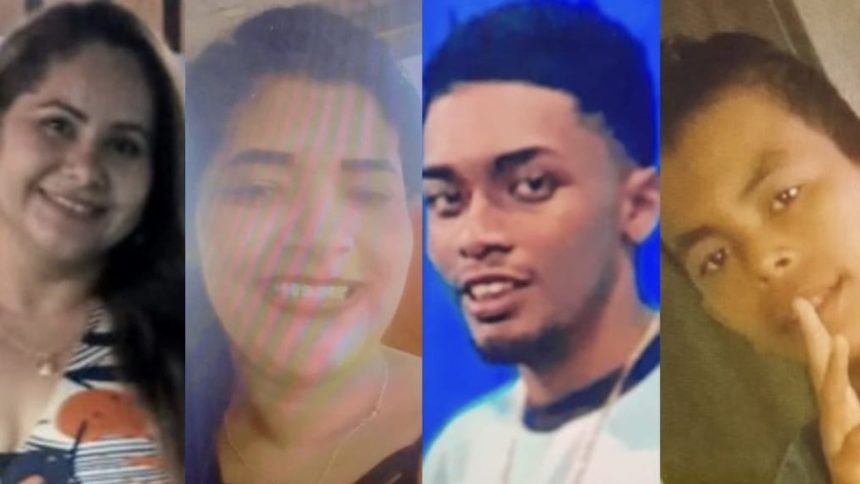 Quatro pessoas desaparecidas em Manaus, fotos em sequência.