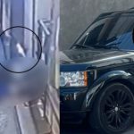 Veículo com marcas de tiros e homem sendo baleado carregando criança em Florianópolis.