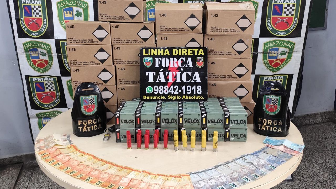 Após denúncia, polícia prende homem com mais de 4.500 munições em Manaus