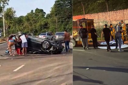 A Polícia Civil do Amazonas informou que dois motoristas foram autuados em flagrante pelos crimes de homicídio com dolo eventual e lesão corporal