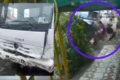 Vídeo registra caminhão desgovernado atingindo comércios na Zona Leste de Manaus