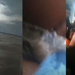 Vídeo mostra lancha enfrentando fortes ondas durante temporal em Manacapuru