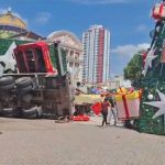 Trabalhador morre e outro fica ferido durante acidente com árvore de Natal no Largo São Sebastião