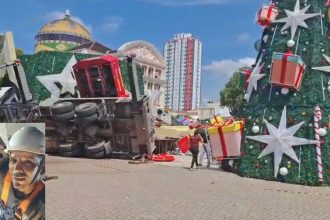 Trabalhador morre e outro fica ferido durante acidente com árvore de Natal no Largo São Sebastião