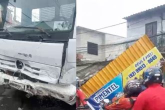 Caminhão perde controle e atinge comércios na Zona Leste de Manaus