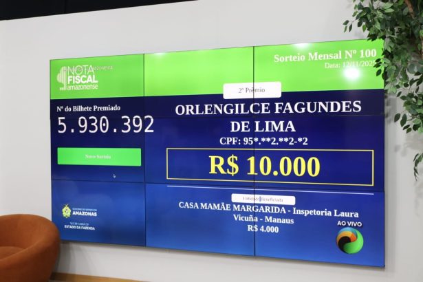 Campanha Nota Fiscal Amazonense divulga lista de ganhadores