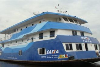 Agência-Barco da CAIXA no Amazonas.