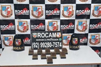 Apreensão de munições de fuzil pela ROCAM em Manaus.