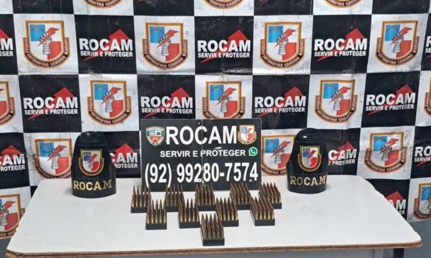 Apreensão de munições de fuzil pela ROCAM em Manaus.
