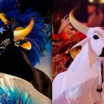 Boi-bumbá: Caprichoso e Garantido, figuras icônicas do Festival de Parintins.
