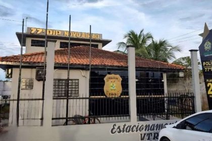 Fachada da delegacia de polícia de Novo Airão, Amazonas, Brasil