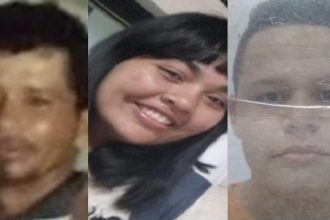 Fotos de pessoas desaparecidas em Manaus divulgadas pela Polícia Civil: homem, mulher sorrindo e rosto de jovem.