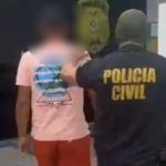 Policial civil aborda suspeito em caso de estupro.