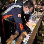 Socorristas atendendo corredor no Parque do Mindu, Manaus.