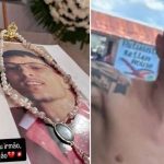 Velório de chefe do CV no Amazonas, em Manaus. Foto com imagem e terço.