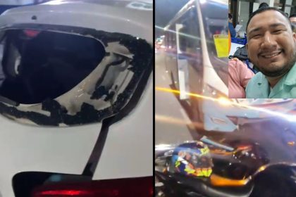 Micro-ônibus perde o freio, atinge moto e mata enfermeiro em Manaus