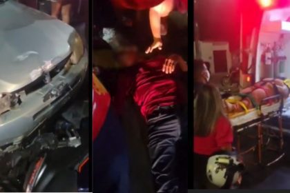 Acidente entre carro e motocicleta deixa dois feridos na zona Leste de Manaus