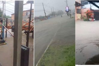 Chuva intensa provoca alagamentos em diversos pontos de Manaus