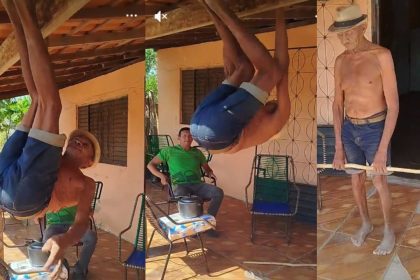Idoso de 84 anos faz estripulia e vídeo viraliza nas redes sociais
