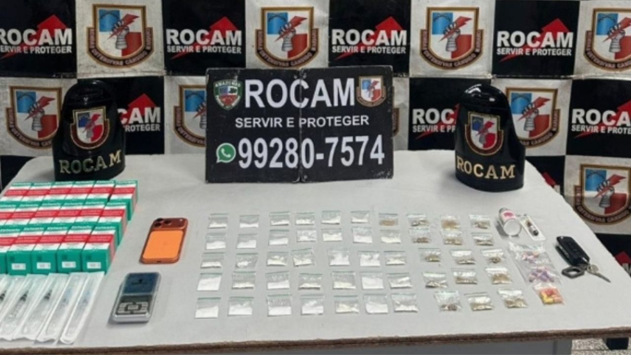 Homem é preso pela ROCAM fazendo delivery de cetamina em Manaus