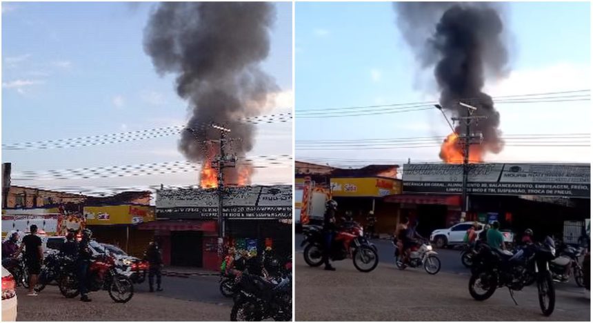 Incêndio destrói parte de oficina no Novo Aleixo