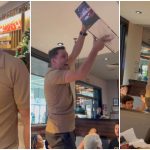 Homem para restaurante ao comemorar presente de Natal e viraliza nas redes