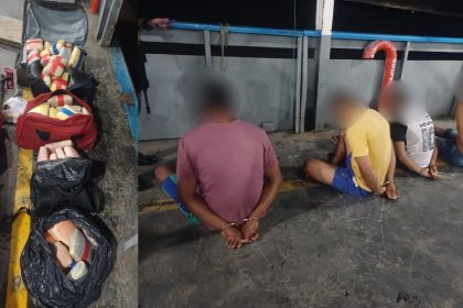 Cinco pessoas são presas com 90 kg de drogas em barco que vinha para Manaus