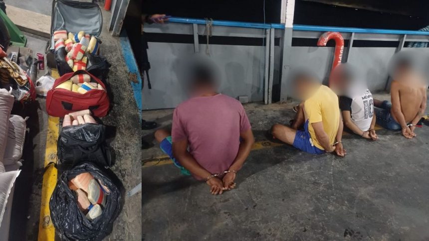 Cinco pessoas são presas com 90 kg de drogas em barco que vinha para Manaus