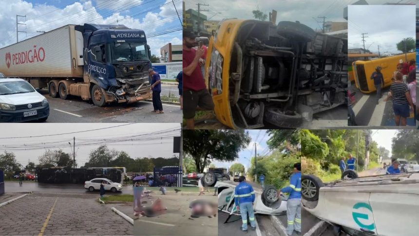 Manaus tem semana de caos no trânsito com oito acidentes e uma vítima fatal