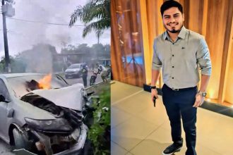 Filho de vereadora morre após carro colidir com árvore no Amazonas