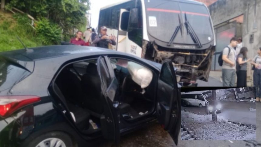 Vídeo mostra colisão entre carro e micro-ônibus que matou idoso em Manaus